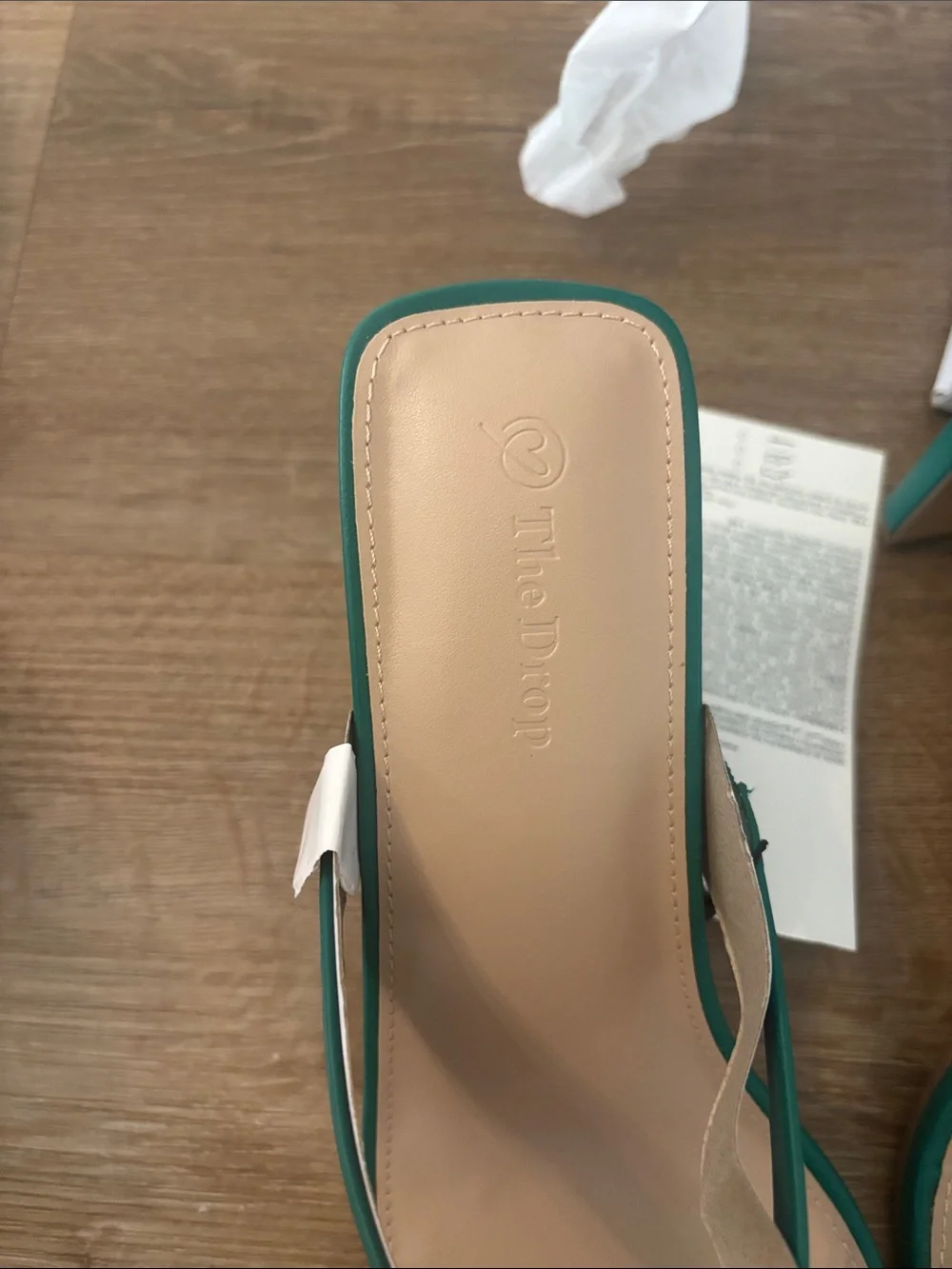 NWT - Minimal Green Strappy Block Heel Sandal